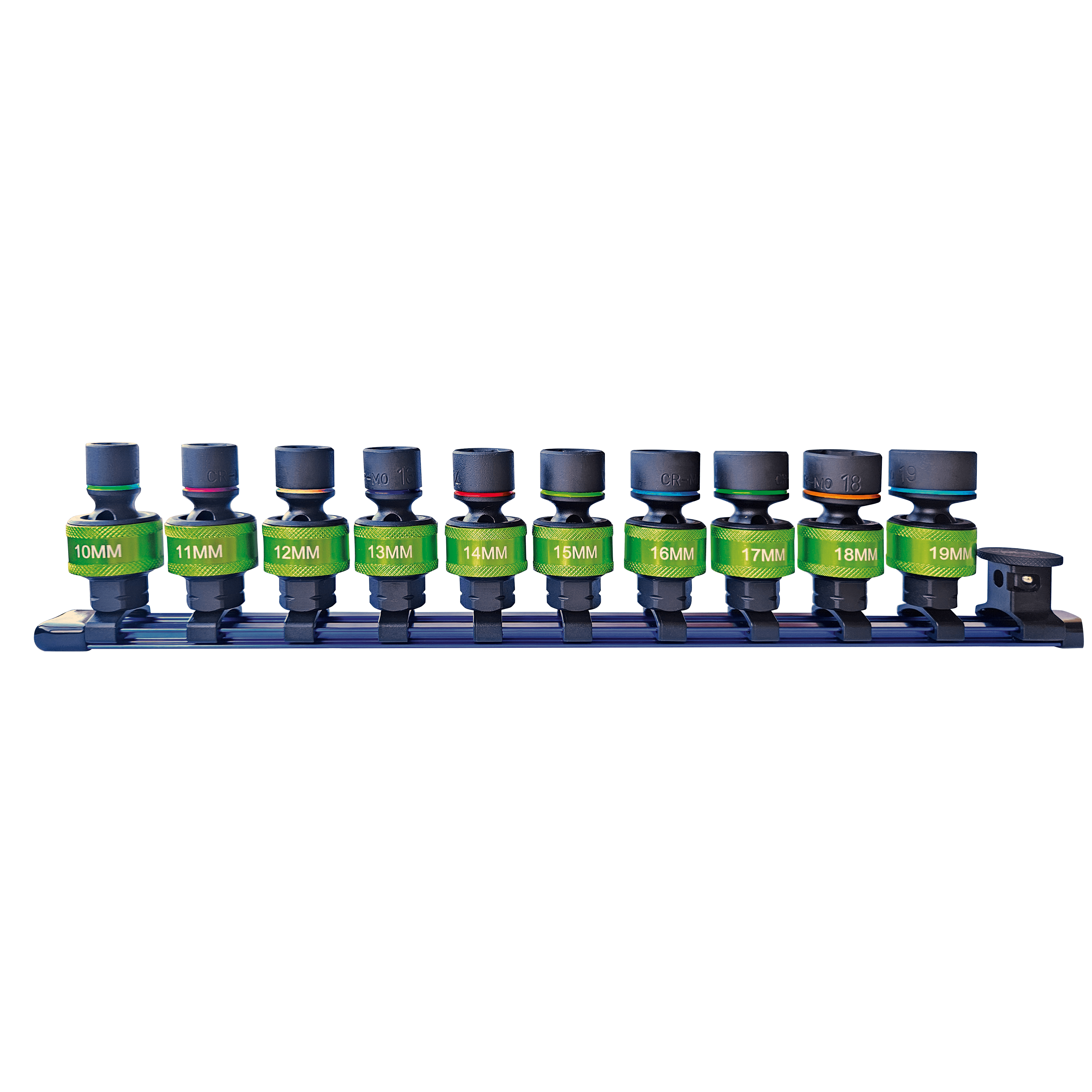 Color-Coded, DUO-DRIVE Ball-Joint Sockets for Tight Spaces