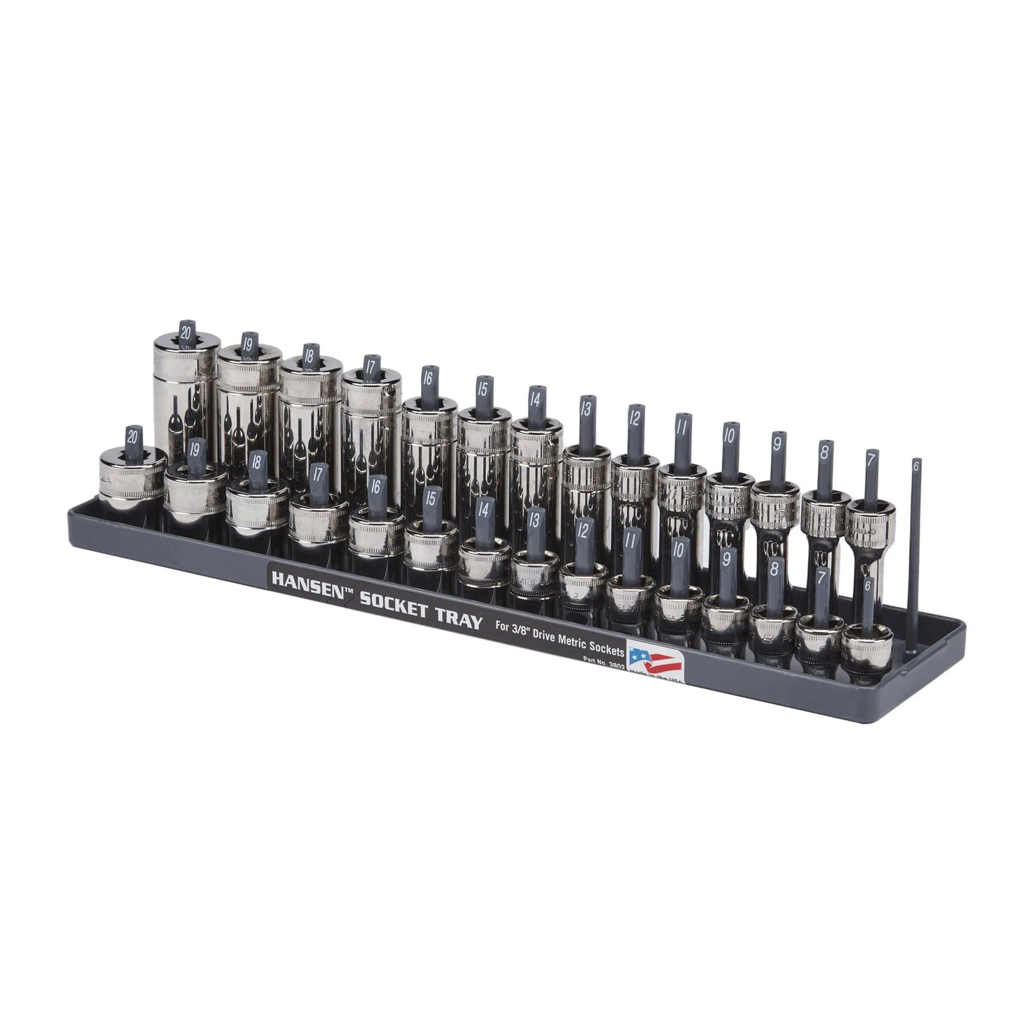 Hansen 1/2″ Metric – 2 Row Socket Tray
