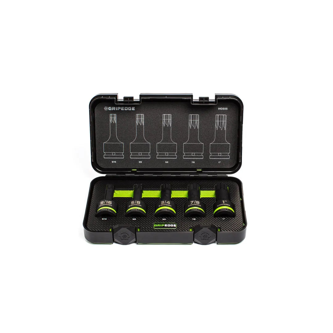 GripEdge Impact SAE RPT Hex Bit Socket Set — 5-Pc (3/4 in. Drive)