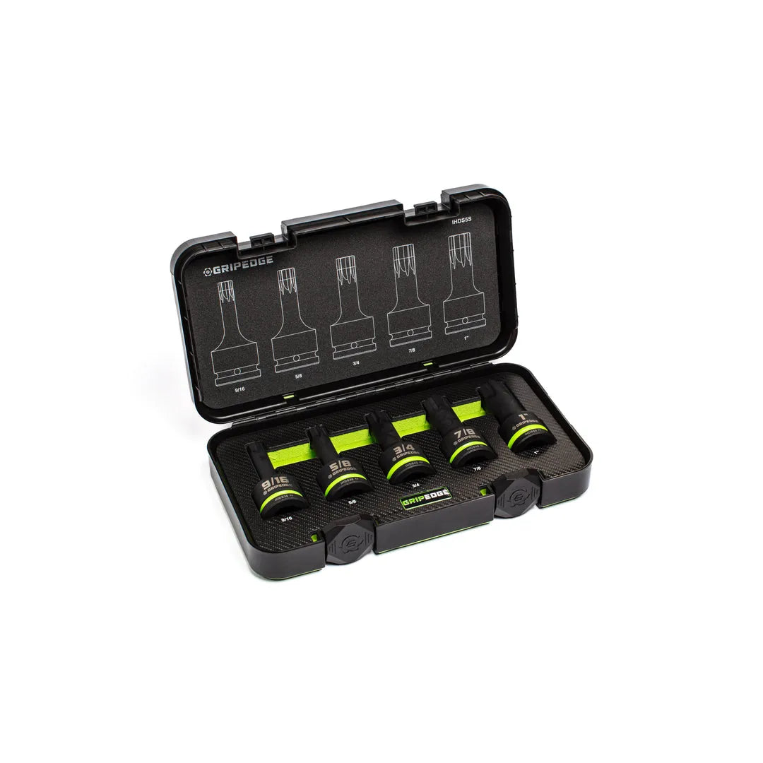 GripEdge Impact SAE RPT Hex Bit Socket Set — 5-Pc (3/4 in. Drive)