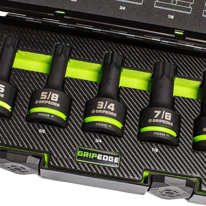 GripEdge Impact SAE RPT Hex Bit Socket Set — 5-Pc (3/4 in. Drive)