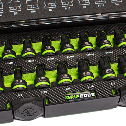GRIPEDGE RPT Impact Hex Driver Set — 17-Pc, 1/2″ Drive (Master Metric & SAE)