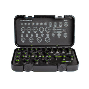 GRIPEDGE RPT Socket Extractor Set — 32-Pc, 1/4″ & 3/8″ Drive, Metric & SAE Master Set