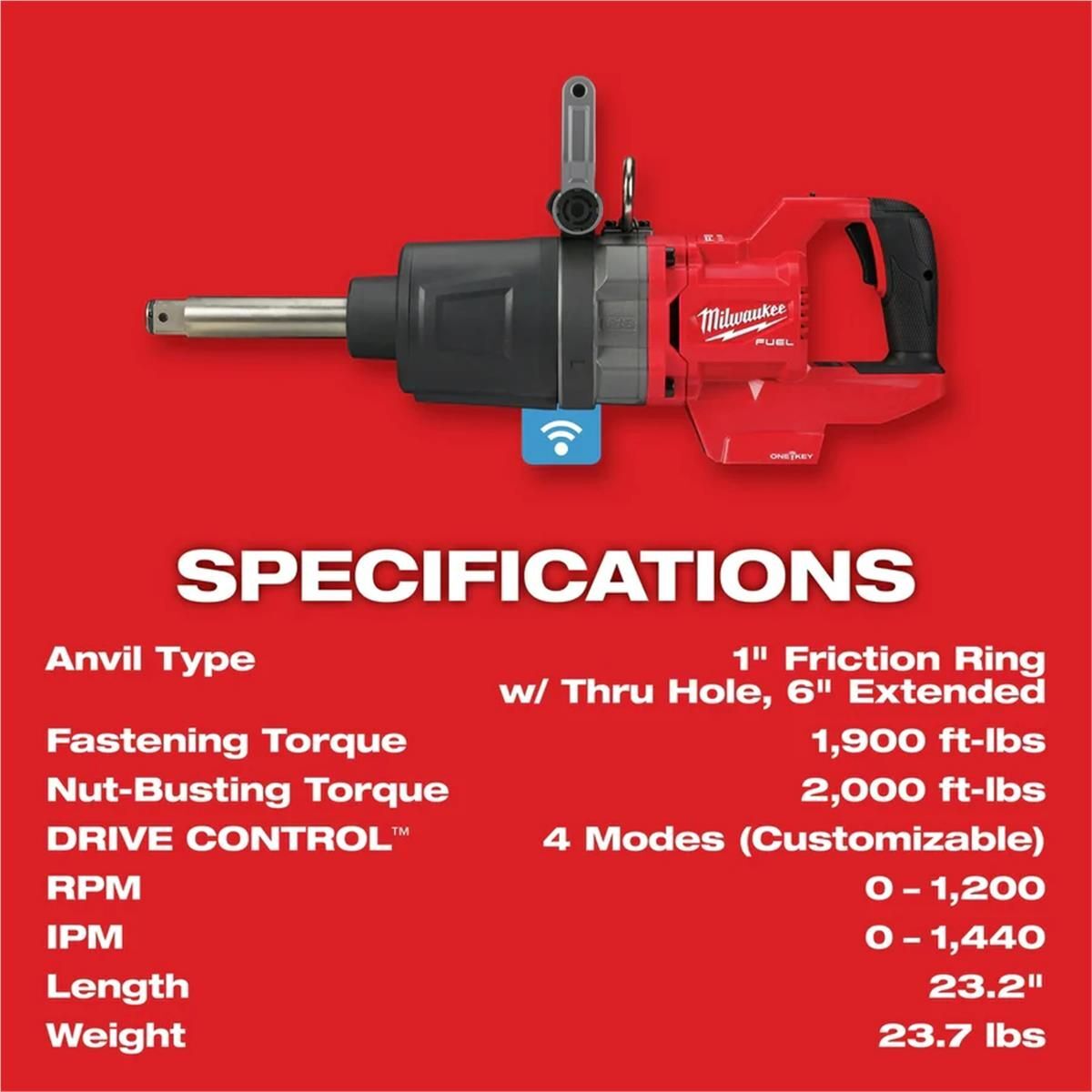 Milwaukee 2869-20 M18 1″ D-Handle Impact | Fortis HD