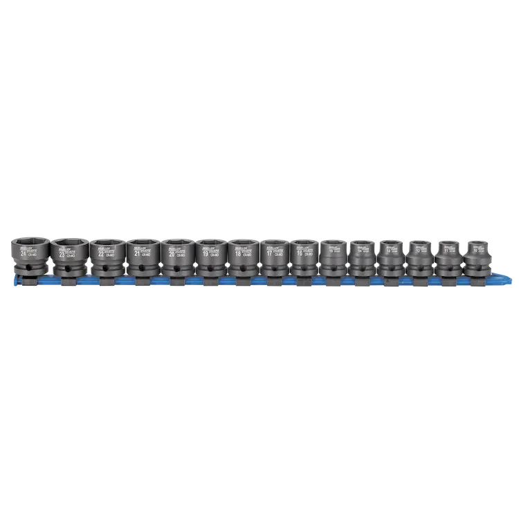 Mueller-Kueps 1/2″ XS-Stubby Impact Socket Kit, 15-Pc