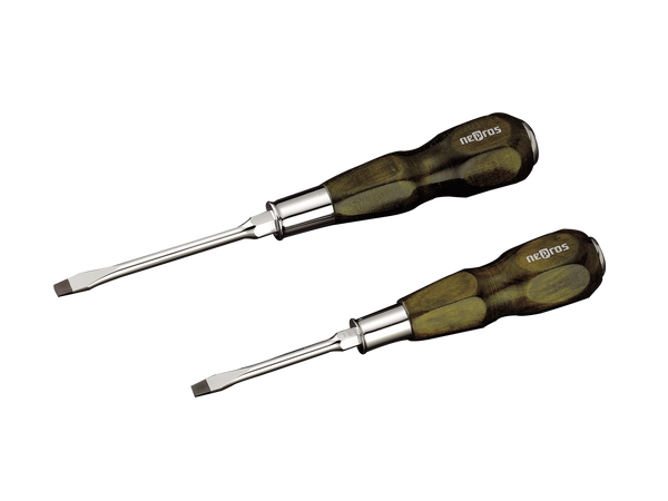 Nepros Wooden Grip Screwdriver Set — 6-Pc Front View