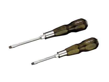 Nepros Wooden Grip Screwdriver Set — 6-Pc Front View