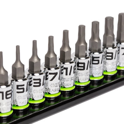 GRIPEDGE RPT Hex Driver Bit Socket Set — 11-Pc, 1/4” Drive Short SAE