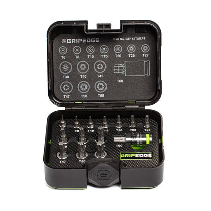 GRIPEDGE RPT Star (Torx) Bit Socket Set — 14-Pc (T6–T60)