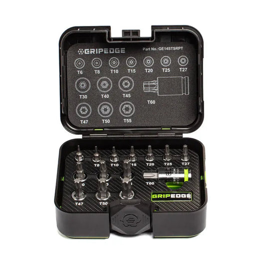 GRIPEDGE RPT Star (Torx) Bit Socket Set — 14-Pc (T6–T60)