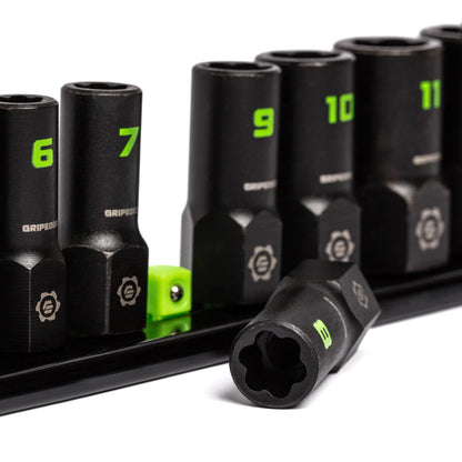 GRIPEDGE RPT Socket Extractor Set — 9-Pc, 1/4″ Drive Metric (XAM9S)