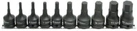 Ko-ken 1/2" Inhex Bit Socket Set (10 pieces) / Rail 11.8" Front View