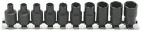 Ko-ken 1/4" Drive Nut Twister Socket Set (4–10mm) — 10pc on Rail Front View