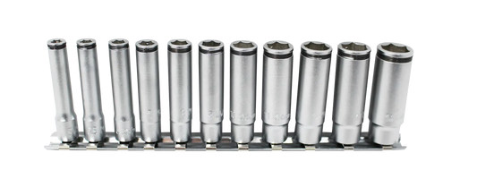 Ko-ken 1/4" Sq. Dr. Deep NUT GRIP® Socket Set, 5–14mm (11 pc) Front View 