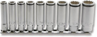 Ko-ken 1/4" Sq. Drive 12-Point SAE Deep NUT GRIP® 9 Piece Socket Set Front View