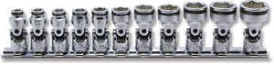 Ko-ken 1/4 Sq. Dr. Universal NUT GRIP Socket Set, 5mm–15mm (11 pcs)