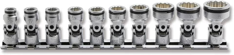 Ko-ken 1/4" Sq. Drive SAE Universal 12-Point NUT GRIP Socket Set (10 pc) Front View