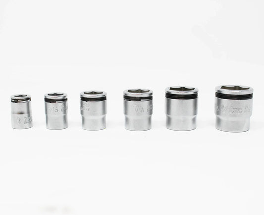 Ko-ken 1/4" Sq.Dr. NUT GRIP Socket Rail Set (SAE) — 6 Pc Front View