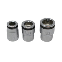 Ko-ken 1/4" Sq. Dr. 12-Point NUT GRIP Socket Set (7/32–11/32) — 3 Pieces Front View