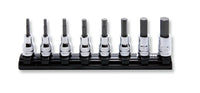 Ko-ken 3/8" Inhex Bit Socket Set (8 pieces) / Rail 7.8" Front View