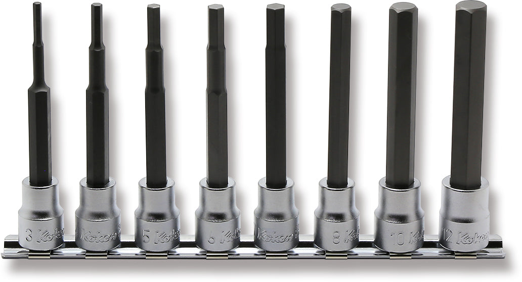 Ko-ken 3/8” 100mm Hex Bit Socket Set — 8-Pc