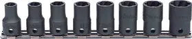 Ko-ken 3/8" Nut Twister Socket Set (8–16mm) — 8 Pieces on Rail Front View