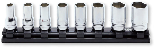Ko-ken 3/8" Drive 6-point Semi Deep Socket Set (8 pieces) / Rail 7.8"