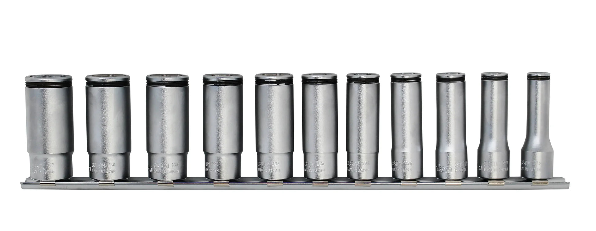 Ko-ken 3/8" Deep NUT GRIP Socket Set (8–19mm) — 11 Pc Front View