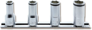 Ko-ken 3/8 Sq. Dr. Semi-Deep NUT GRIP Socket Set, 8mm–14mm — 4 Pieces