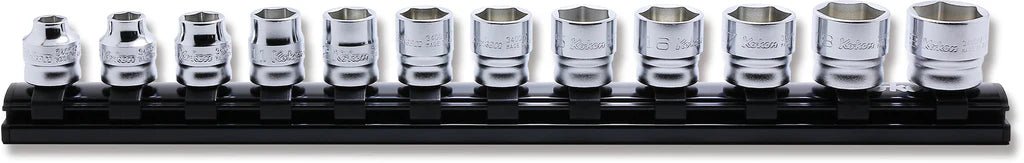 Ko-ken 3/8" Drive 6-point Socket Set (12 pieces) / Rail 11.8"