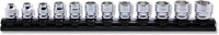 Ko-ken 3/8" Drive 6-point Socket Set (12 pieces) / Rail 11.8" Front View