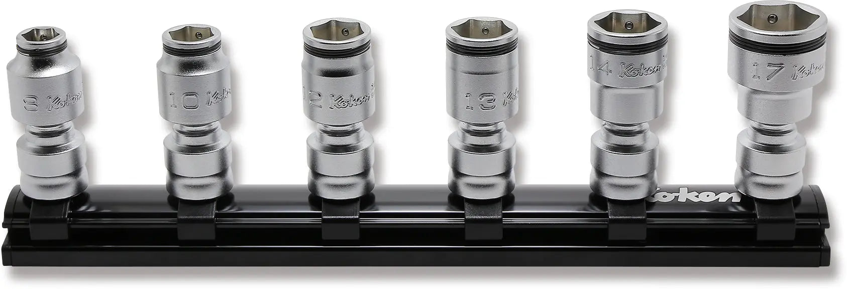 Ko-ken 3/8" Z-Series Universal NUT GRIP Socket Set (6-Piece) Front View