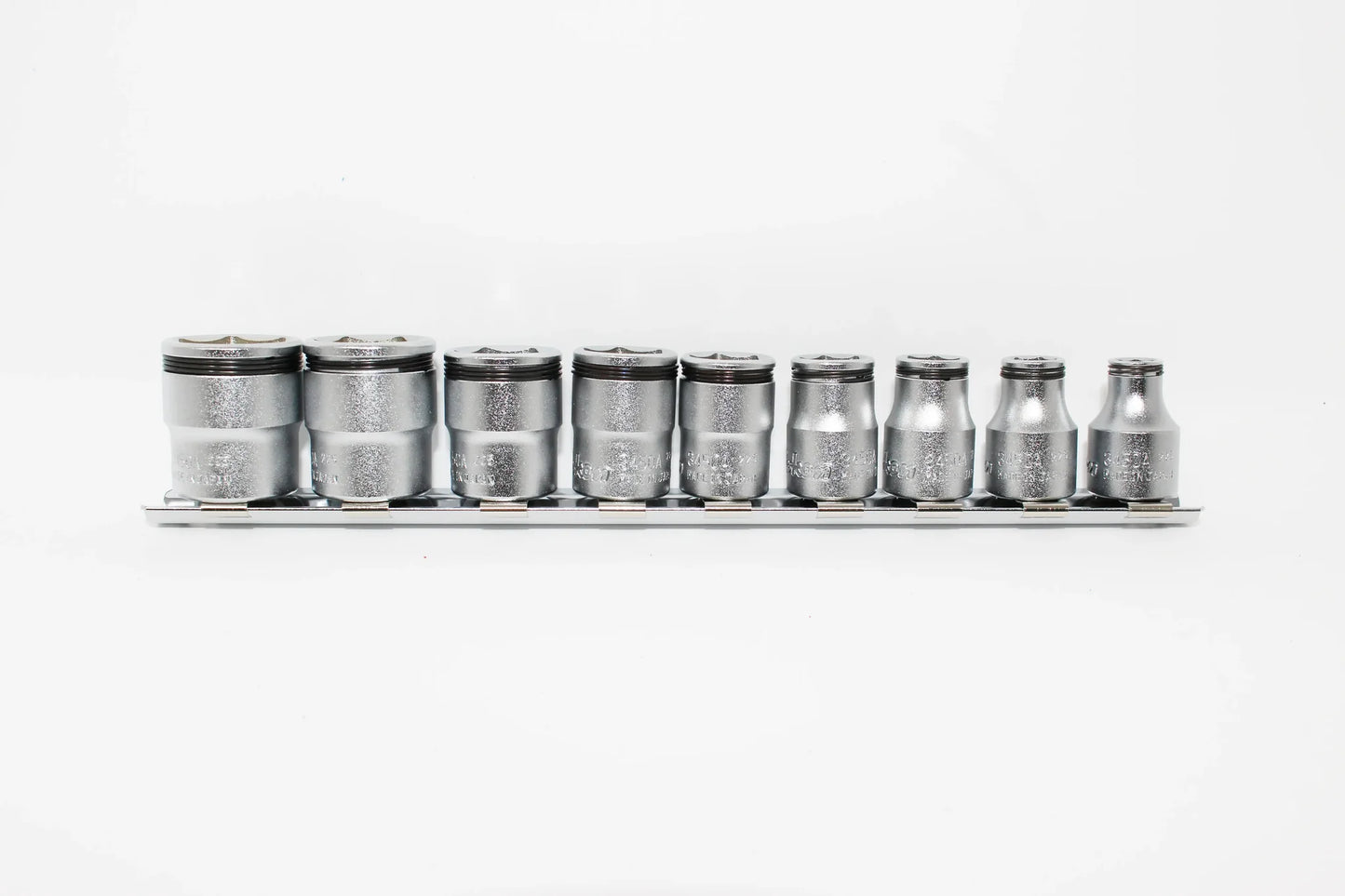 Ko-ken 3/8” Nut Grip SAE Socket Set (9 Piece) Front View