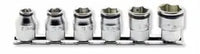 Ko-ken 6 Piece 3/8" Sq. Dr. NUT GRIP® Hex Base Socket Set (8–17mm) Front View