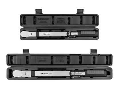 Tekton 3/8", 1/2" Drive 72-Tooth Split Beam Torque Wrench Set with Cases, 2-Piece (20-100 Nm, 40-250 Nm)