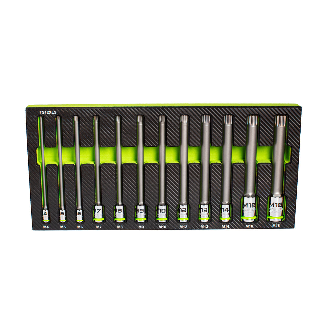 Quick Bite Socket GRIPEDGE Extra-Long Triple Square Bit Sockets, 12-Pc Set – Fortis HD