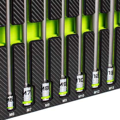 GRIPEDGE RPT Extra-Long Triple Square Bit Socket Set — 12-Pc, 1/4″ • 3/8″ • 1/2″ Drives