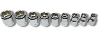 Ko-ken 3/8” Nut Grip SAE Socket Set (9 Piece) Front and Top View