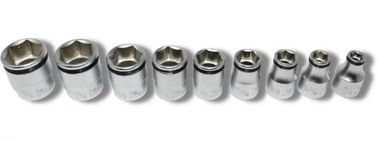 Ko-ken 3/8” Nut Grip SAE Socket Set (9 Piece) Front and Top View