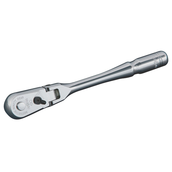 Nepros 1/4"sq. Flex-Head Ratchet Handle (90-Tooth) Front View