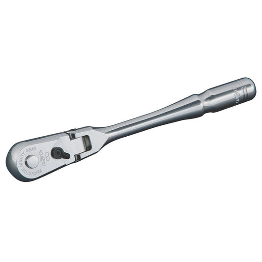 Nepros 1/4"sq. Flex-Head Ratchet Handle (90-Tooth) Front View