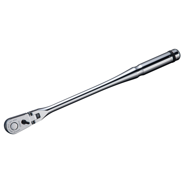Long-reach 3/8” flex ratchet with ultra-fine 90-tooth drive