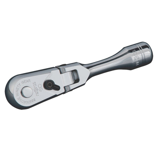Nepros 3/8"sq. Flex Head Short Ratchet (90-Tooth) Front View