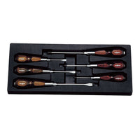 Nepros Wooden Grip Screwdriver Set — 6-Pc Front View