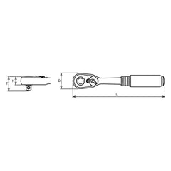 Ko-ken 3/8" Drive x 11" Reversible Ratchet with Quick Release Button