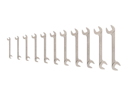 Tekton Angle Head Open End Wrench Set, 11-Piece (3/8-1 in)