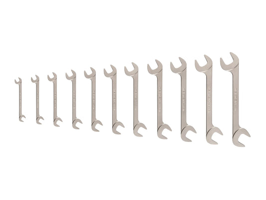 Tekton Angle Head Open End Wrench Set, 11-Piece (3/8-1 in) Front View