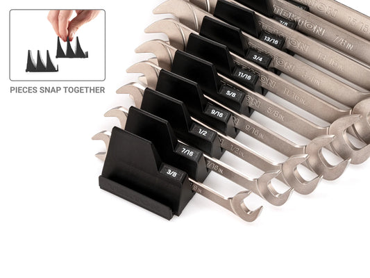 Tekton Angle Head Open End Wrench Set with Modular Organizers, 19-Piece (1/4 - 1-1/4 in) Close View