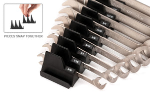 Tekton Angle Head Open End Wrench Set with Modular Organizers, 11-Piece (3/8-1 in)