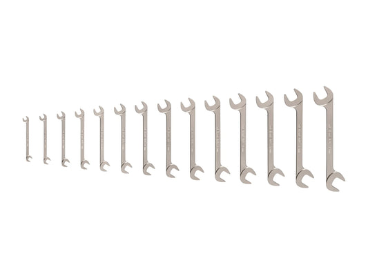 Tekton Angle Head Open End Wrench Set, 14-Piece (6-19 mm) Front View